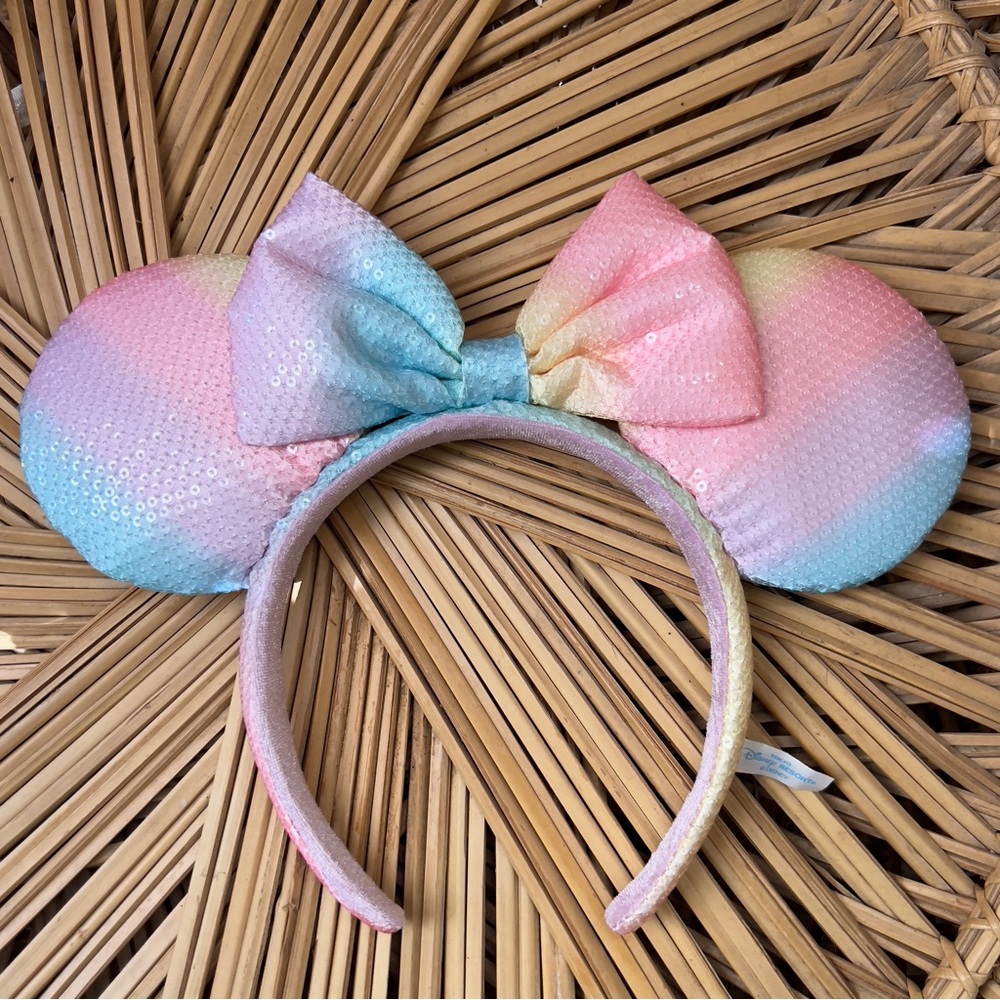 Tokyo Disney Disneyland Parks Pastel Rainbow Mickey Minnie Mouse Ears Headband